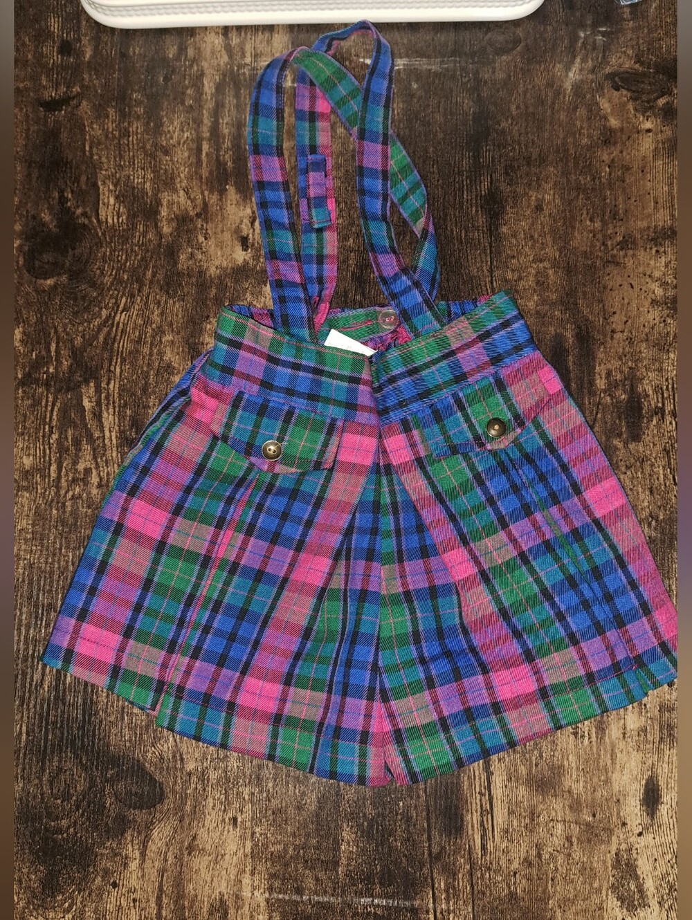 Vintage 80s Girls Tartan Plaid Jumper Size 4